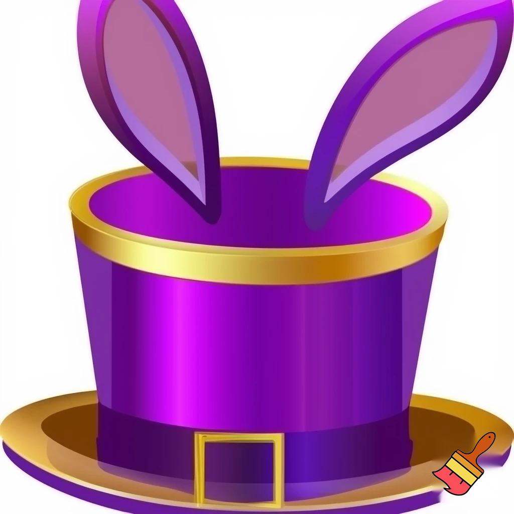 Easter bunny top hat purple and gold