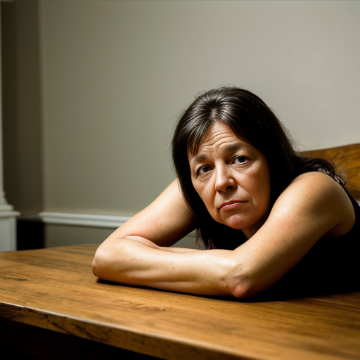 woman in a house laying on a table