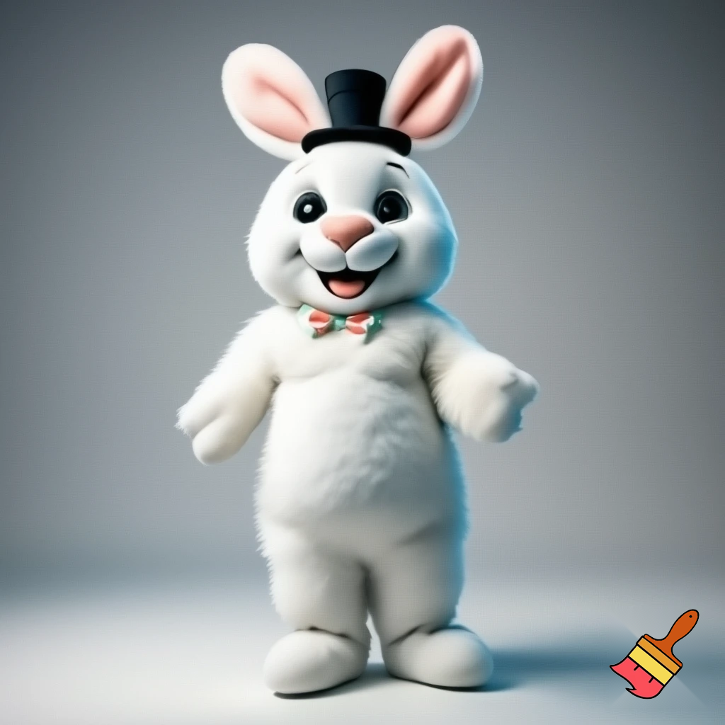 Easter bunny mascot costume top hat mascot costume