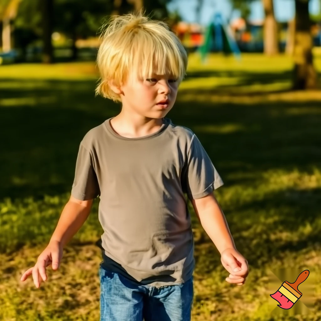 A kid that is 10 years old with blonde hair