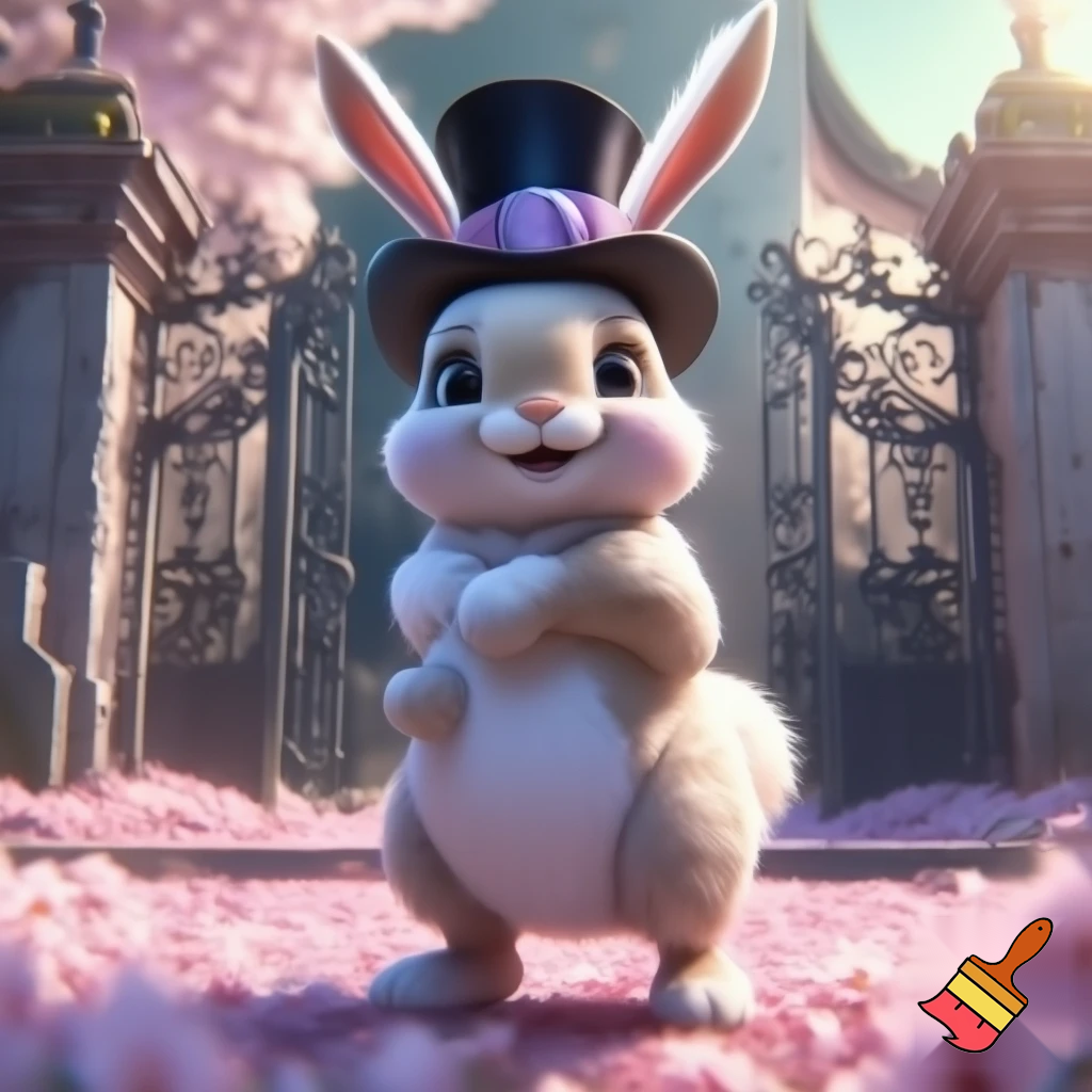 Easter bunny mascot costume top hat Felton gate