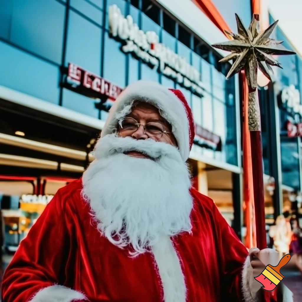 Santa Claus, Russia walking stick with the start the real Santa Claus shopping Centre in Australia
A star