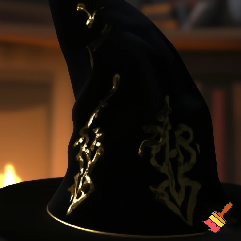 Christmas wizard hat written and velvet