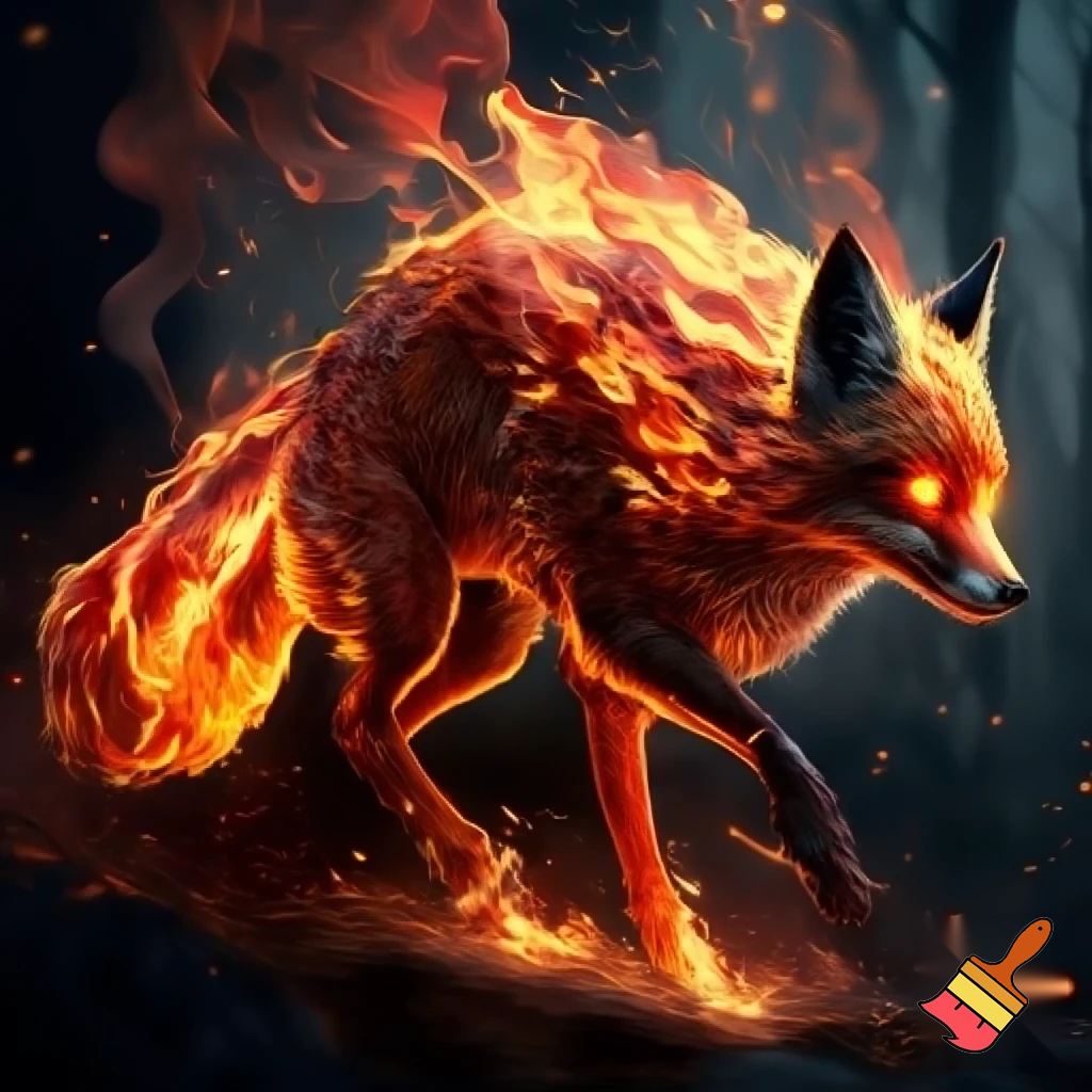 fantasi ræv lavet af ild
