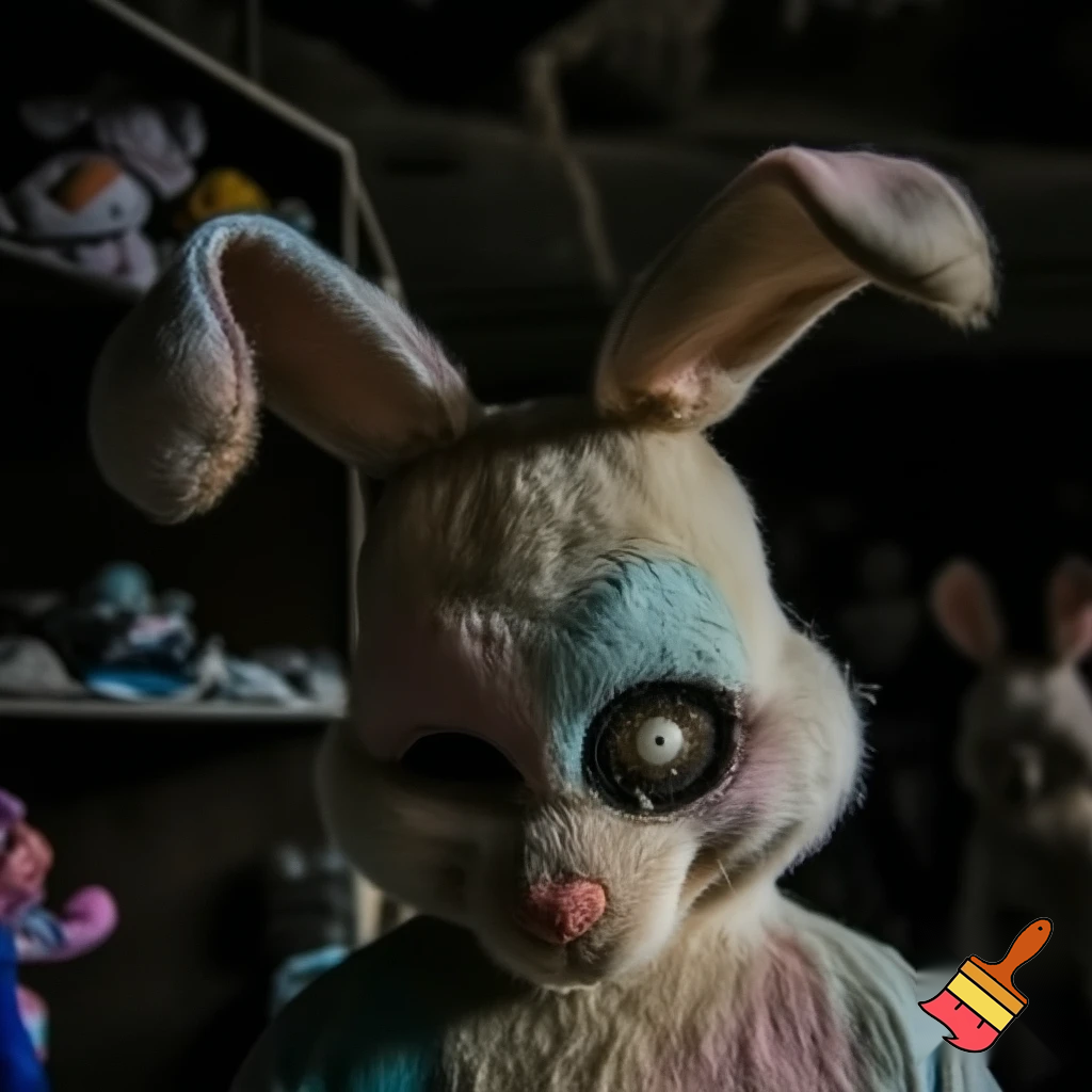 Easter bunny toy creepy toy mascot costume
