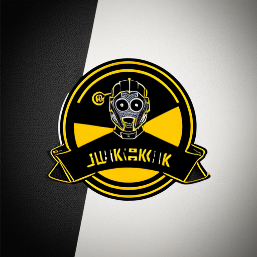 Logo JUPS in yellow color. cyberpunk style 