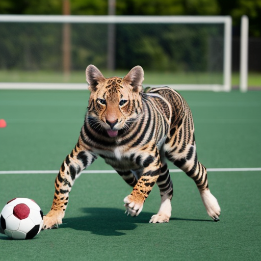 an animal playing a sport 
