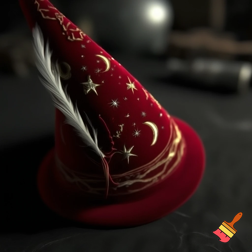 A wizard Santa Claus hat read✨✨🎄💫 velvet a wizard hat