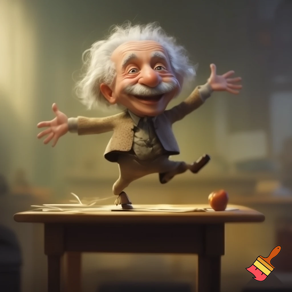 Einstein dance on a table