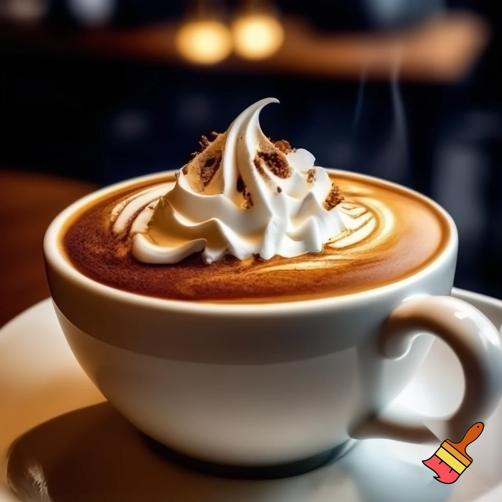 latte with whip cream
