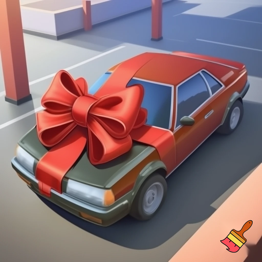 buono regalo parcheggio macchina con fiocco

