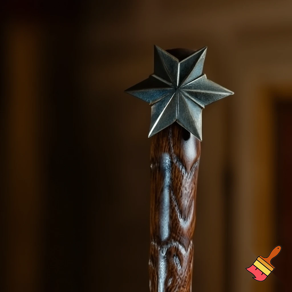 Russian Santa Claus walking stick with a star Santa Claus the real Santa Claus metal