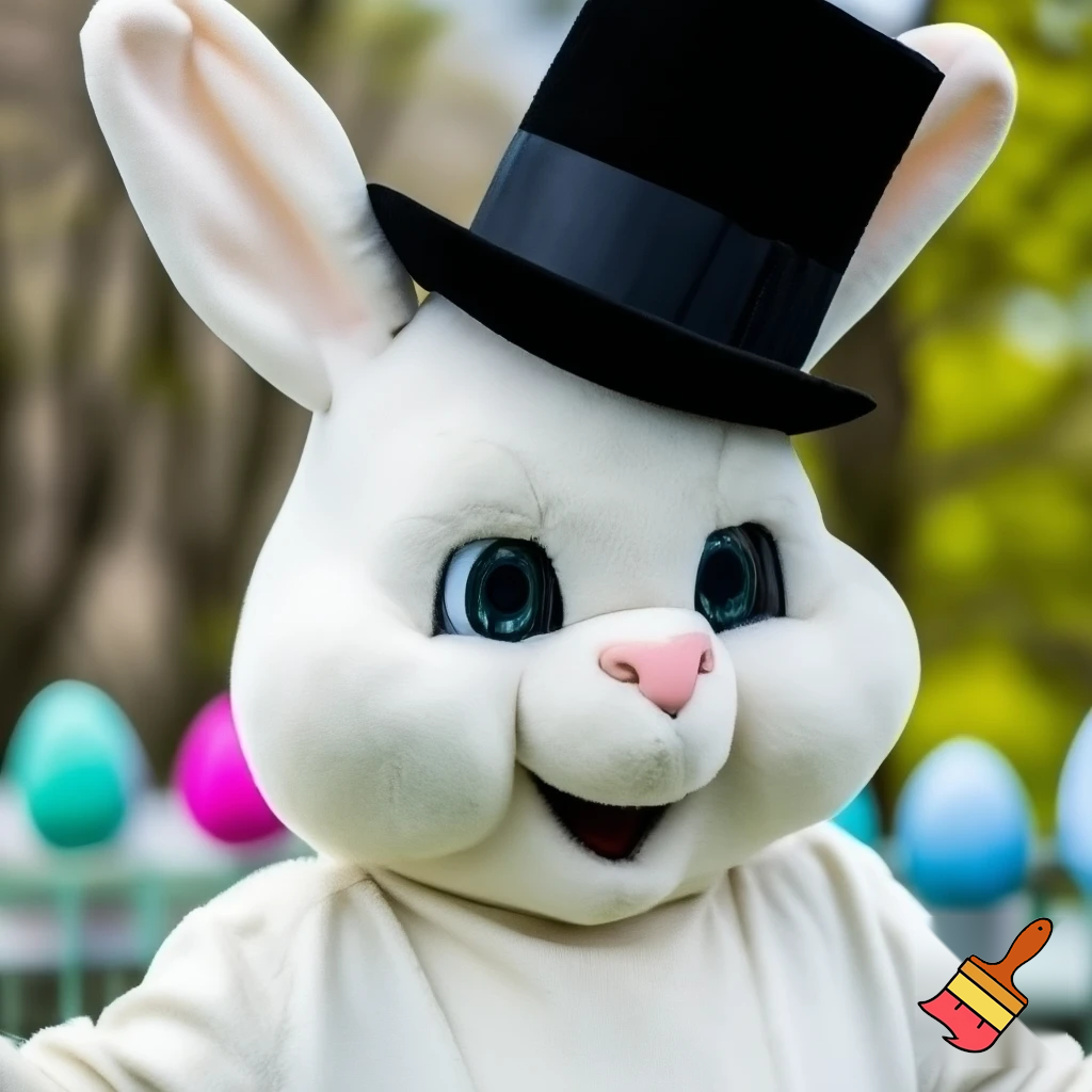 East Bunning mascot costume special top hat easter bunny mascot costume