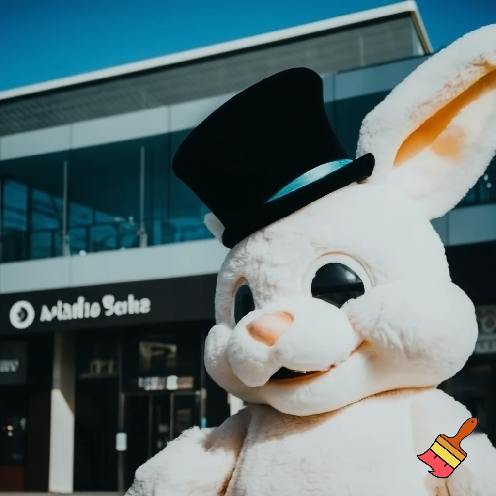 Mascot costume, Easter bunny top hat special top hat falcon gate shopping centre