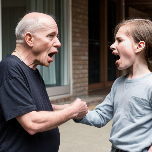 old man yelling at little white girl
