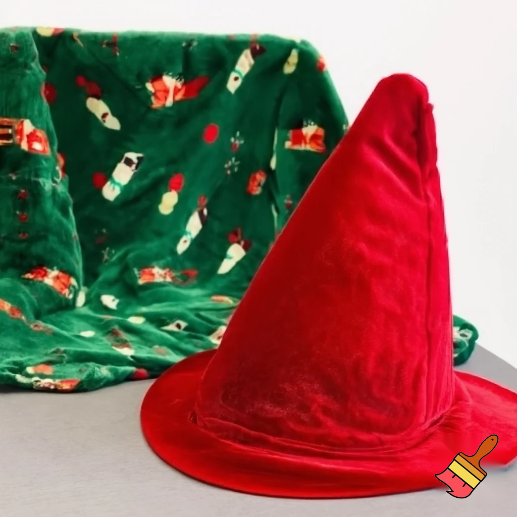 Christmas wizard hat velvet and fabric
