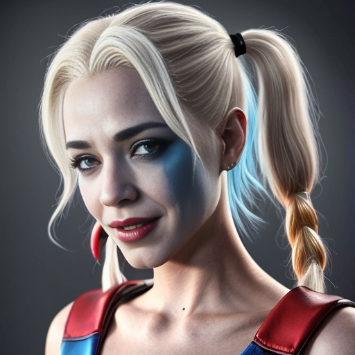 Killer frost crystal frost short white hair blue eyes marrying Harley Quinn blonde hair two pigtails blue eyes 