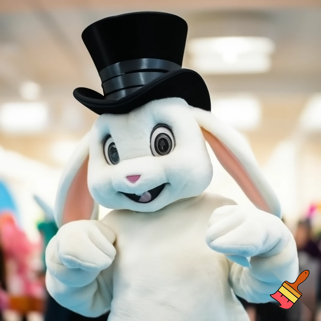 East Bunning mascot costume special top hat easter bunny mascot costume