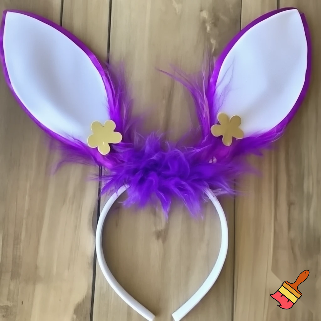 Easter top head headband, purple and white bunny ears top hat purple and gold top hat headband purple and gold and white