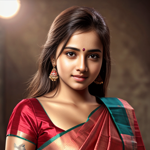 Cute girl in saree semi nude