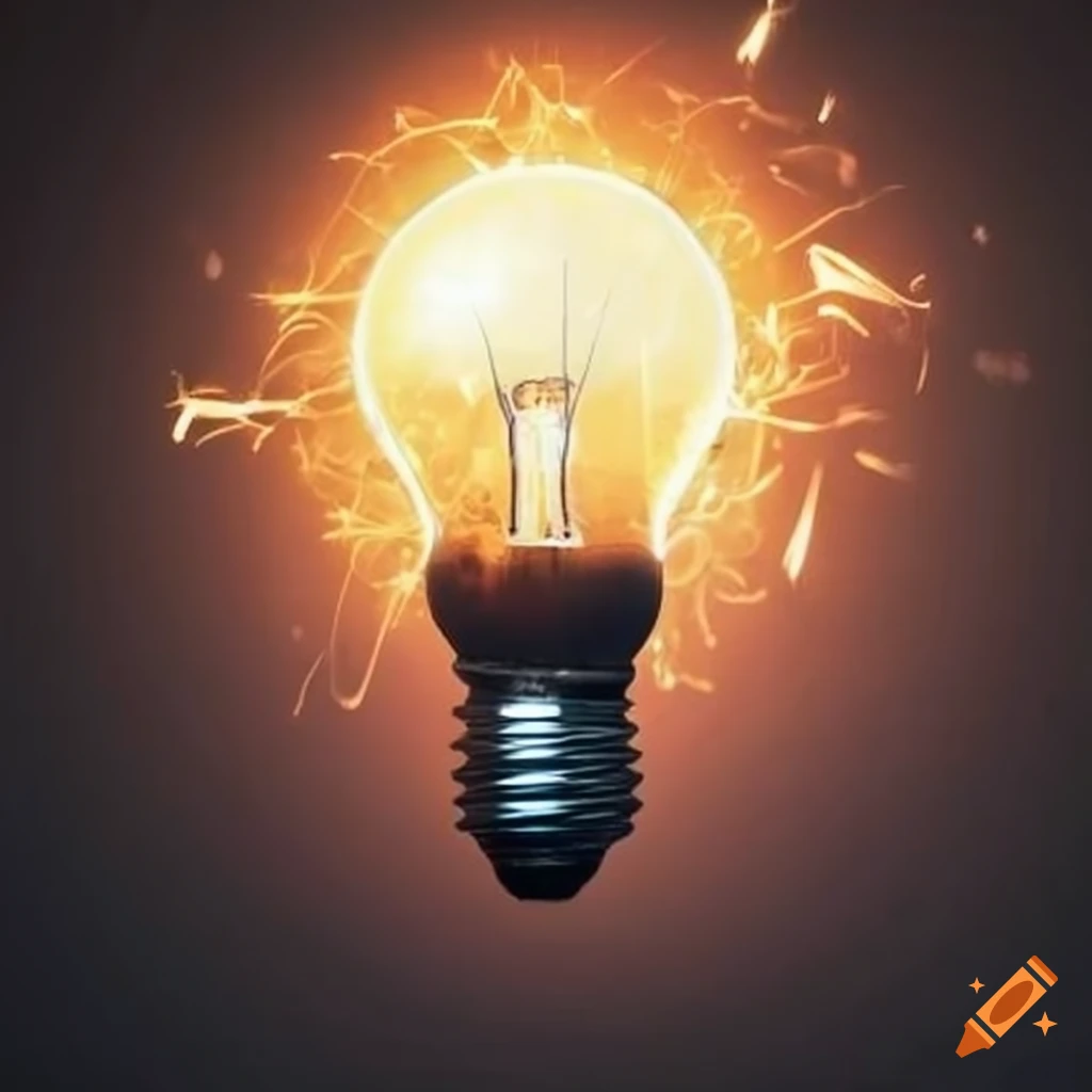 a new idea sparking with a shining lightbulb