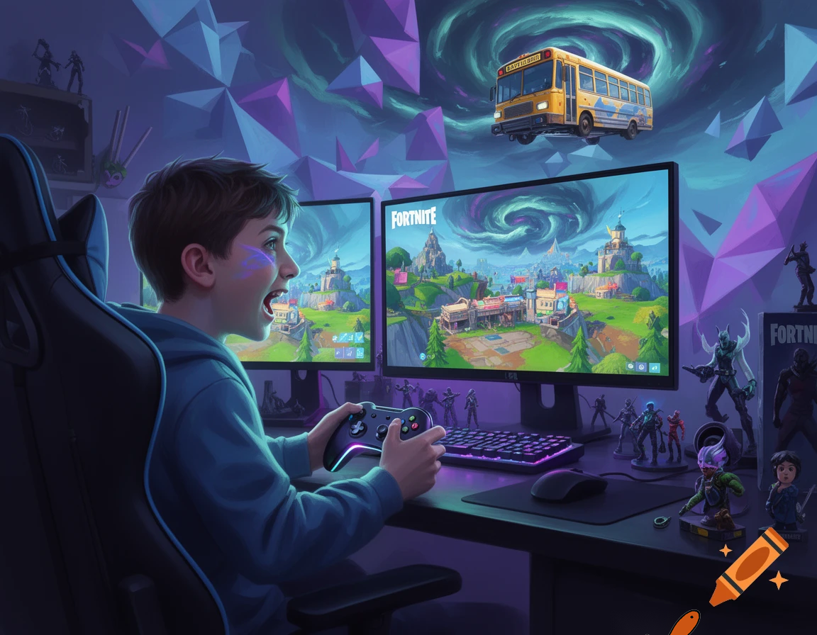 make a kid playing fortnite