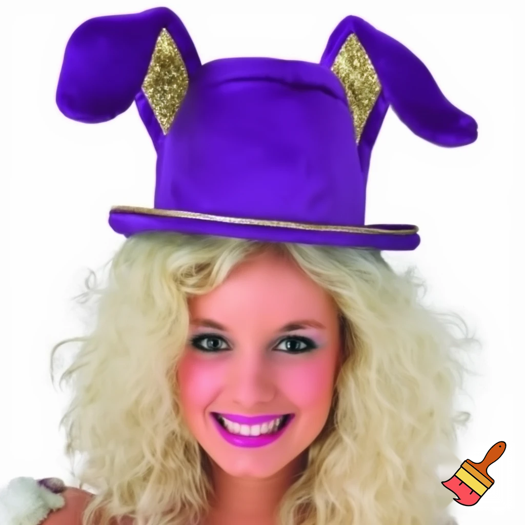 Easter bunny top hat headband, purple, purple and white Easter bunny ears top hat purple or white gold