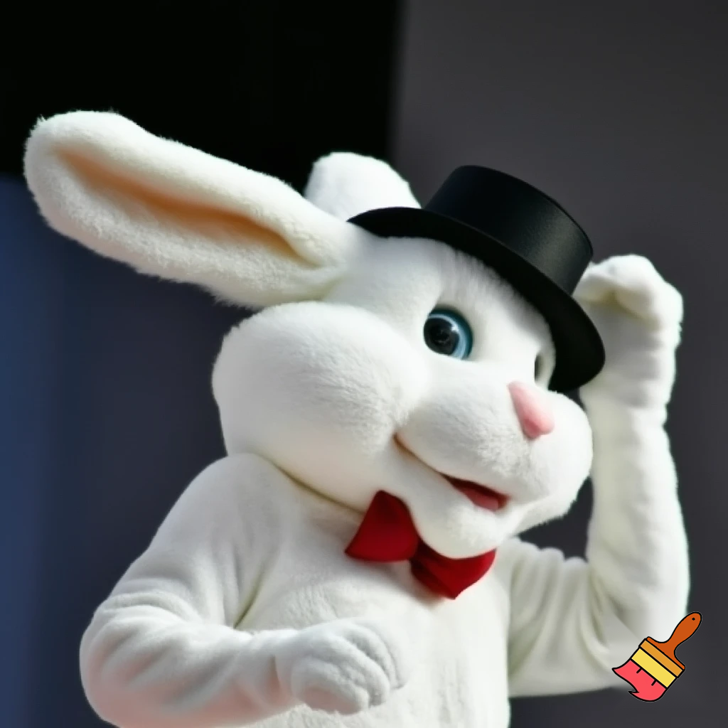 Easter bunny mascot costume top hat mascot costume magic