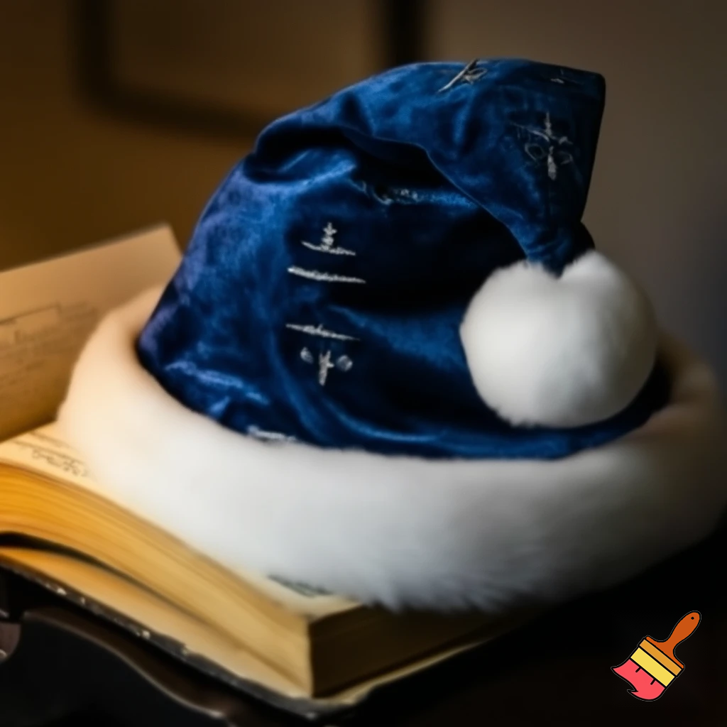A wizard Santa Claus hat read