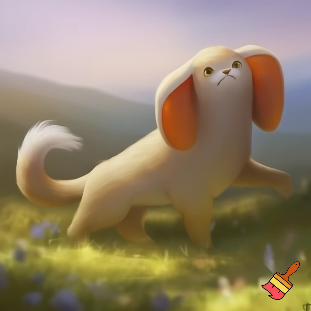 create a cat with elephant ears and a dog tail
