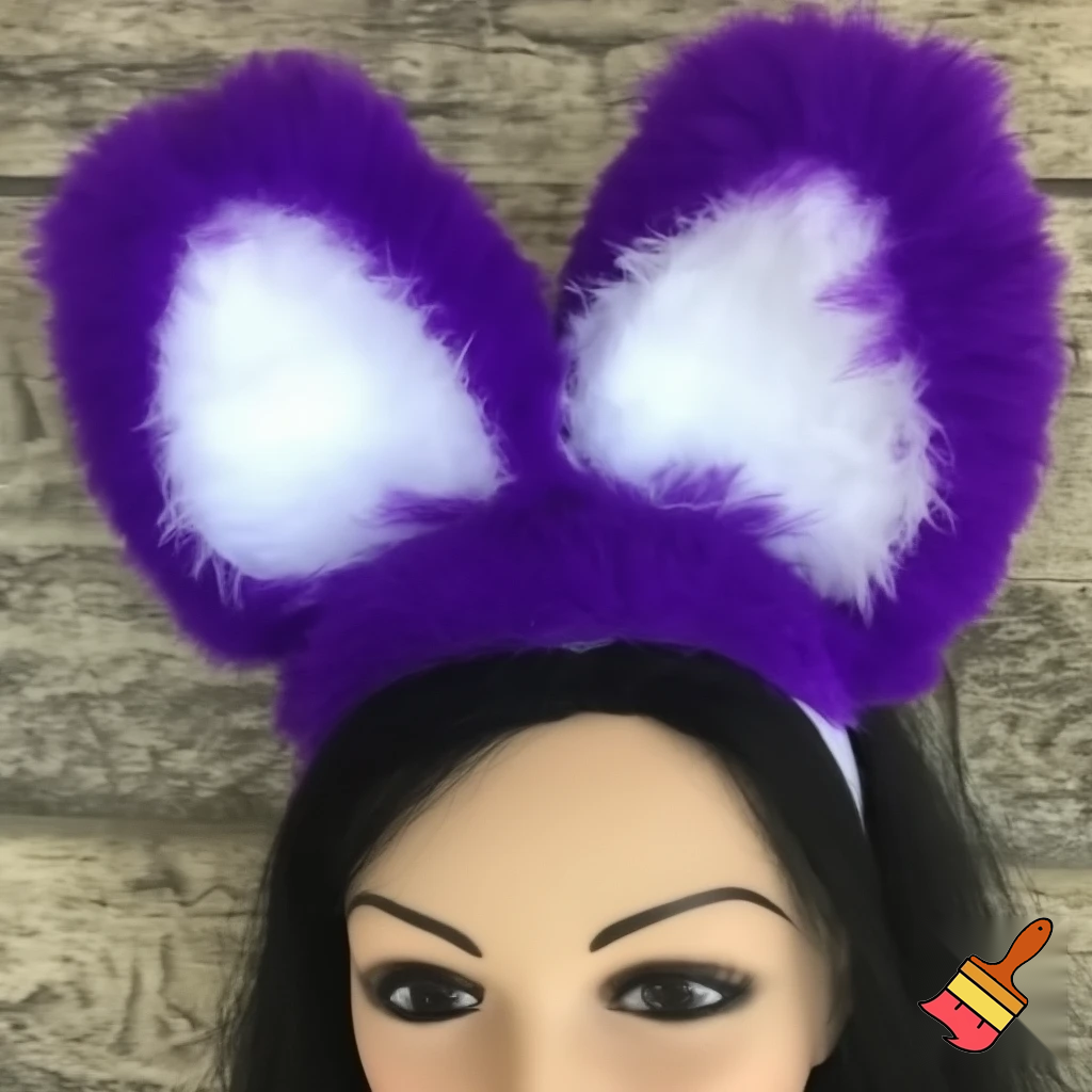 Easter bunny top hat headband, purple, purple and white Easter bunny ears top hat purple or white gold