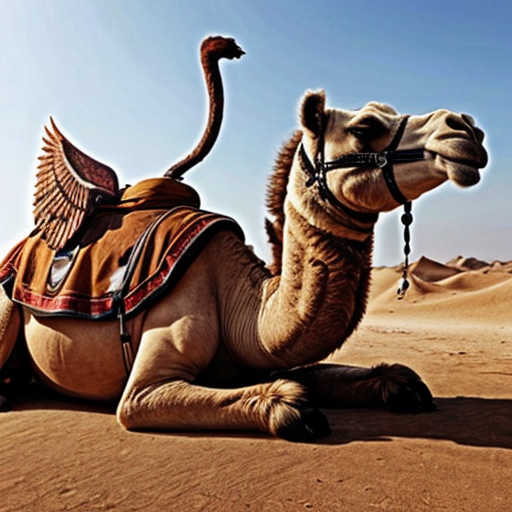 A camel with bird wings