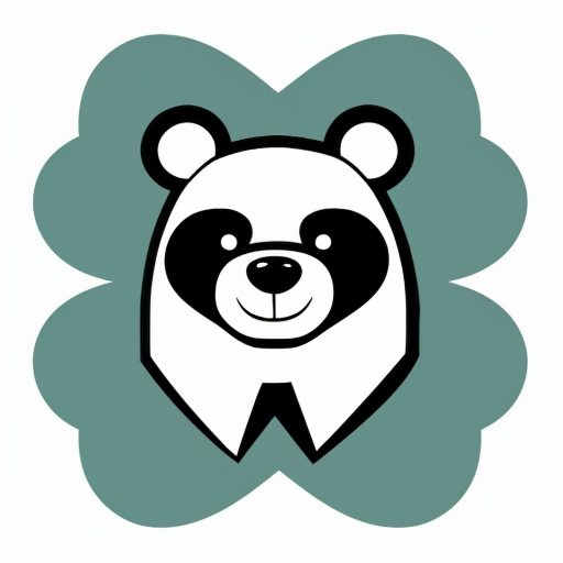 Cartoon bear; bold,, 2D, and thick-lined cartoon style characterized by simplistic, geometric character designs