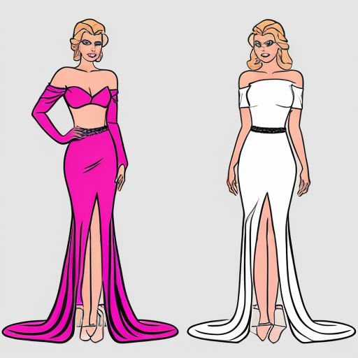 Cinderella in a pink gown, having her dress ripped apart by two elegant women in untouched gowns. full body view. The two elegant women are enviously tearing pieces of the pink gown off. The bodice of the pink gown has a large tear, a sleeve is missing, and there are multiple significantly large tears in the skirt. Both jealous women are currently ripping a piece of the skirt off.