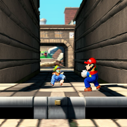 Mario combat with goku in the sewers
