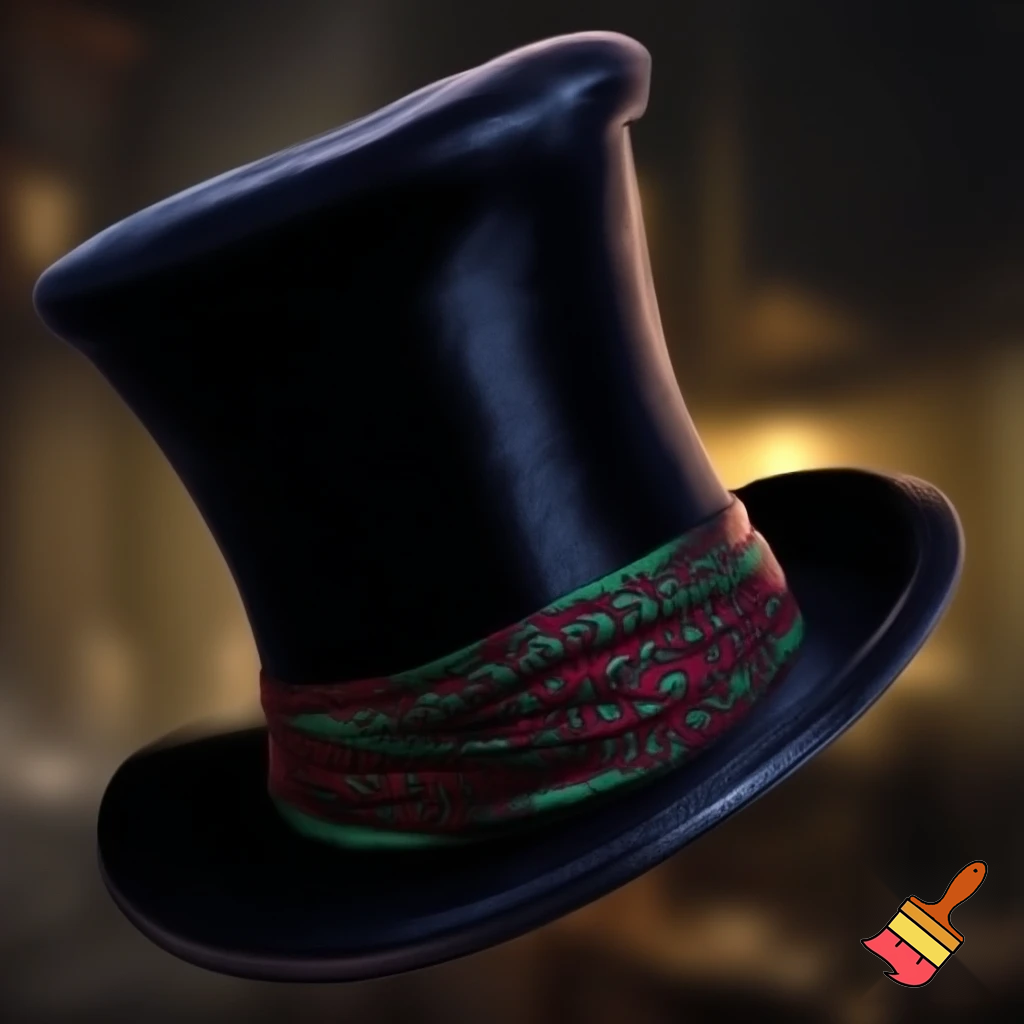 Willy Wonka top hat velvet black and velvet Willy Wonka black black shags