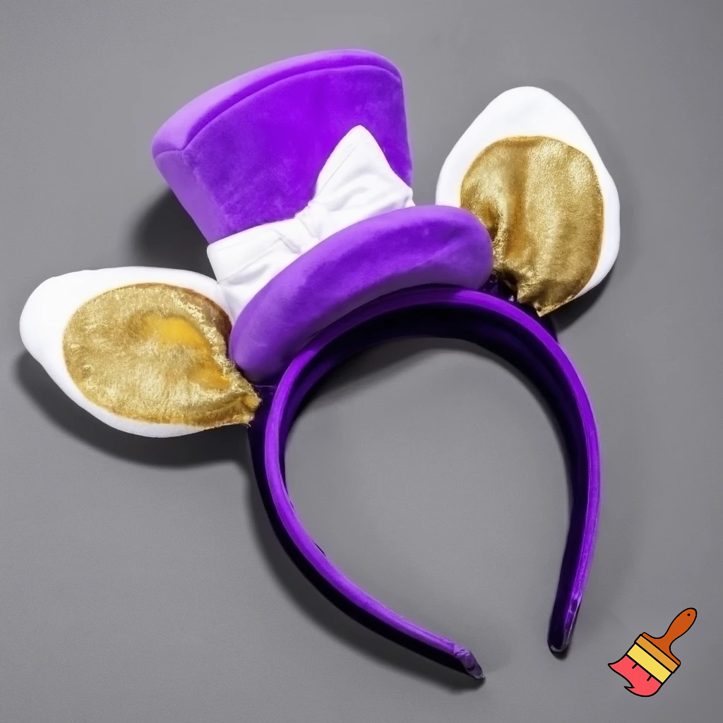 Easter top hat headband Easter bunny headband, purple and white with gold Easter top hat headband and fabric velvet and fabric velvet top head headband top hat headband