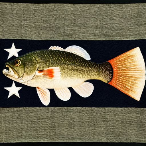 camo flag with a bass fish on it and 2 stars
