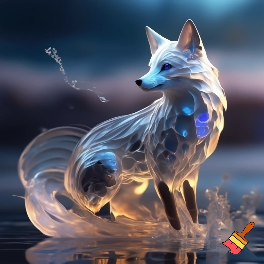 fantasy fox made out of water
