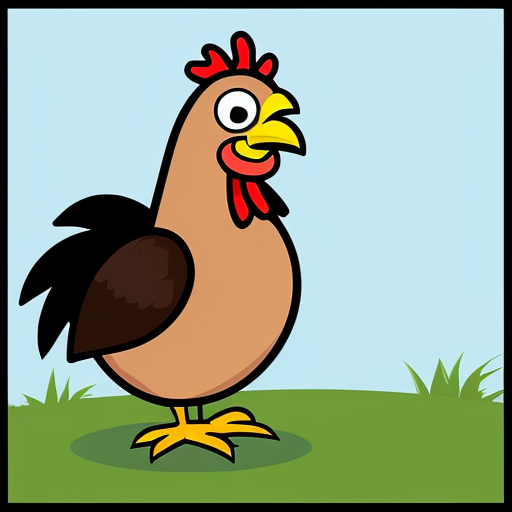 A cartoon chicken