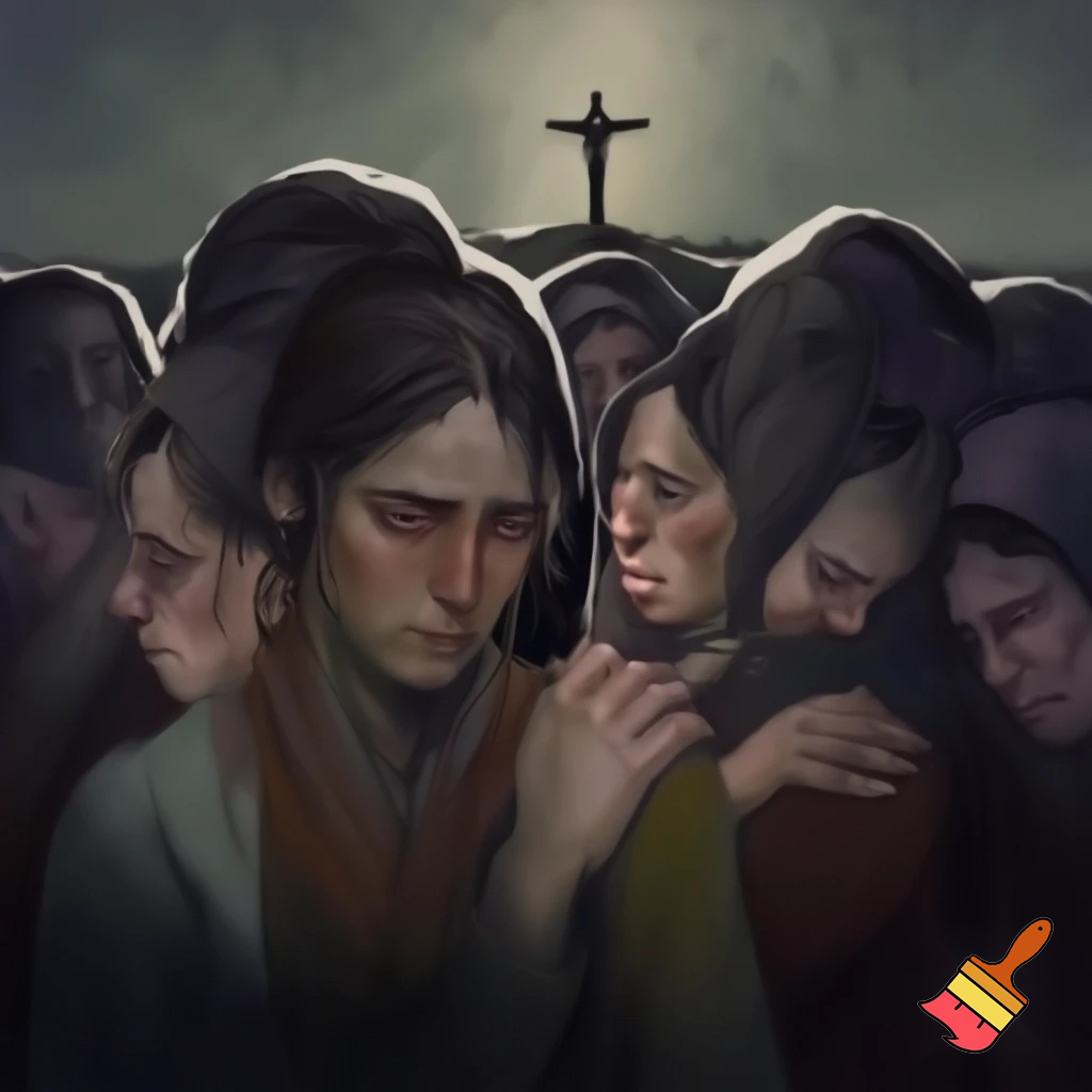 Women watching crucifixion 