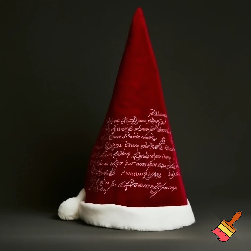 Christmas wizard hat written and velvet Santa Claus hat