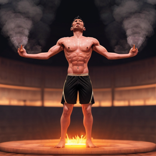 a ginat that is skineless and his body is releasing steam and his body is releasing too much heat and is around 60 meters tall