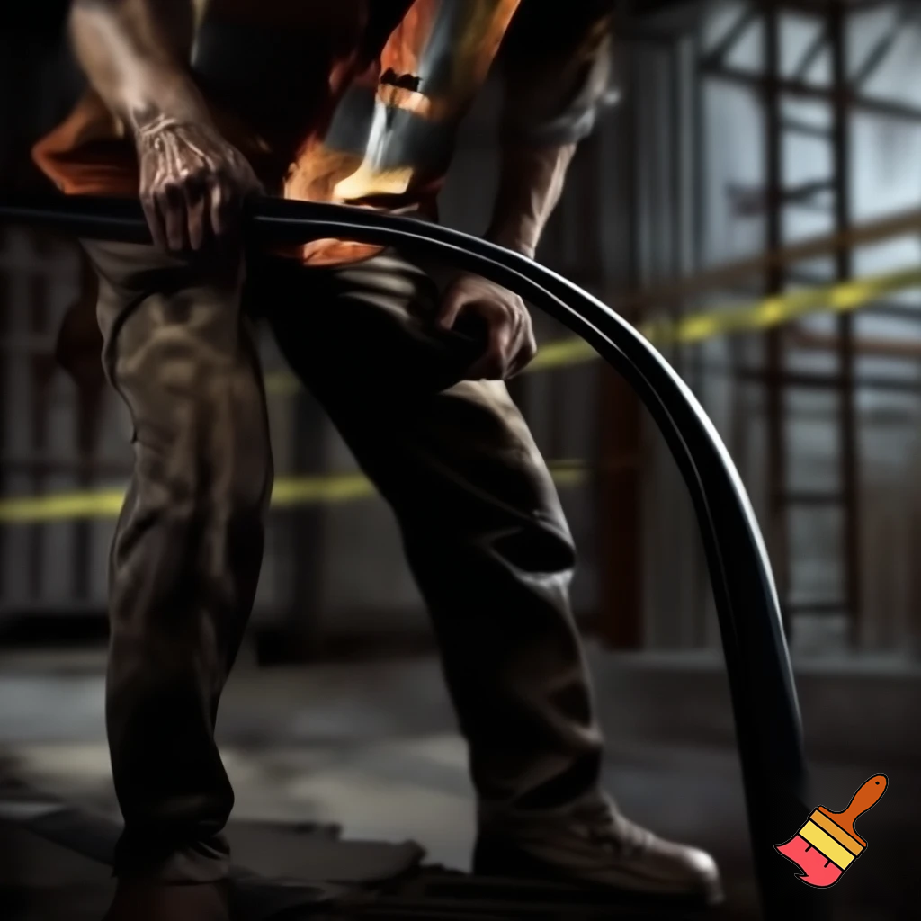 construction worker eating licorice
