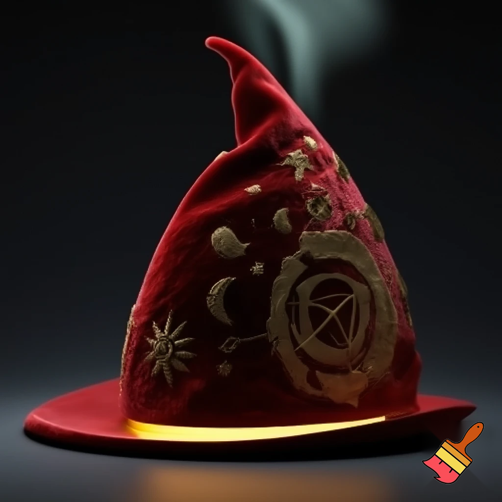 A wizard Santa Claus hat read✨✨🎄💫 velvet a wizard hat