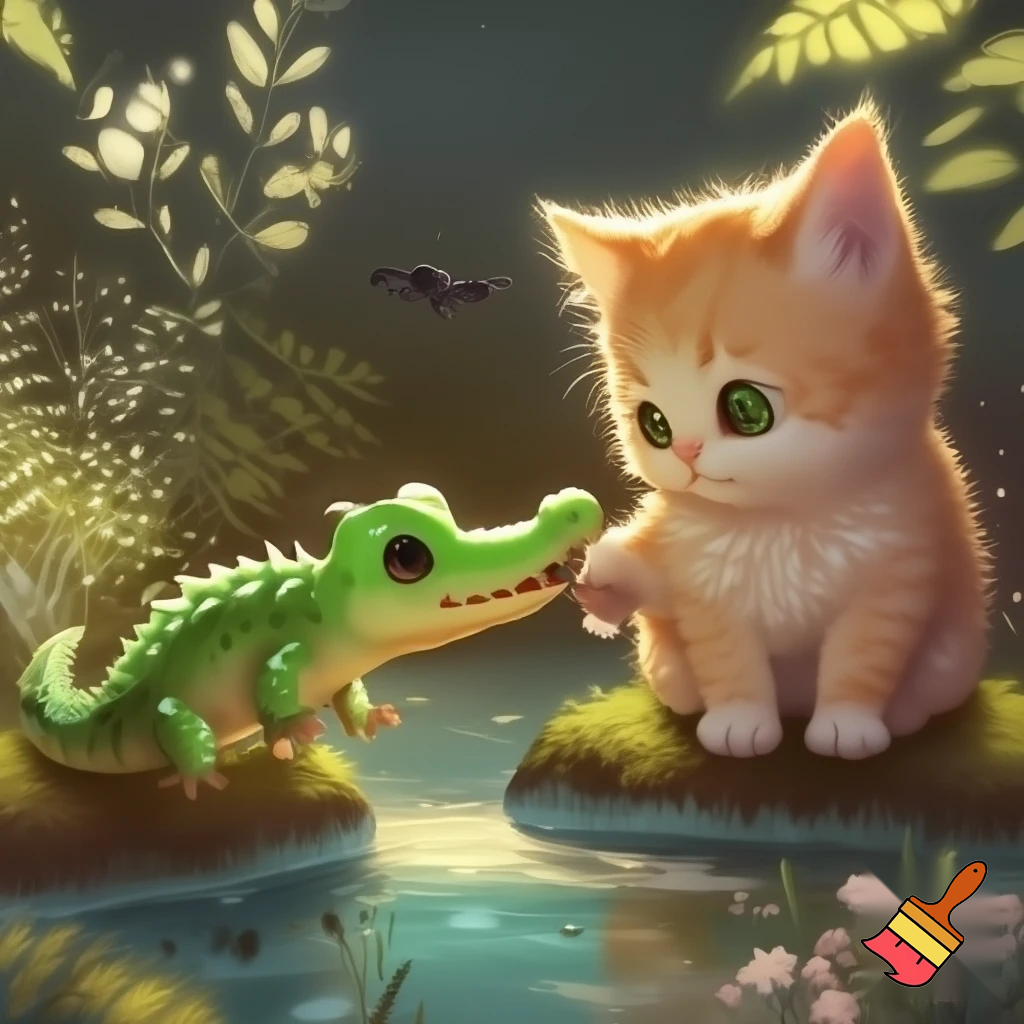 cat plus crocodile baby

