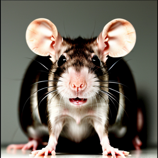 muscular rat , rat in mugshot, evil stare red eyes rat