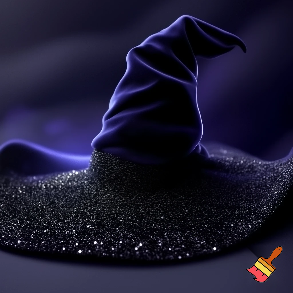 Velvet witches hat, witches hat, dark velvet witches hat and black glitter