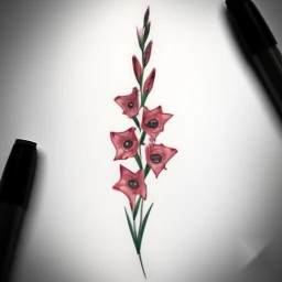 august birth flower tattoo