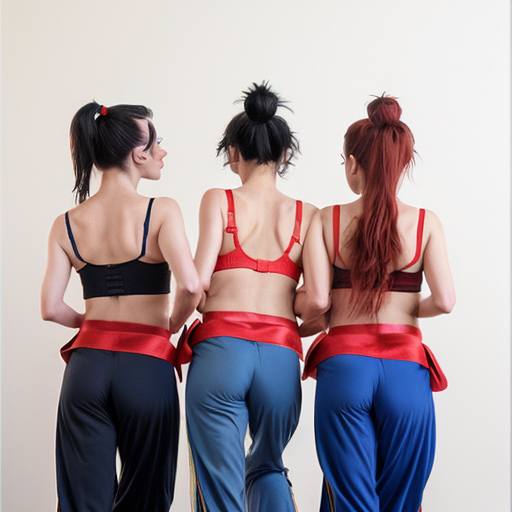 90's disney's 2d aladdin style comic dark blue background and panels of panel 1 a black haired ponytail woman with blue skin , blue harem pants, red bra and red sash and red curved slippers and with three heads walking towards viewer. panel 2 the head in the middle of the three headed black haired ponytail woman with blue skin , blue harem pants, red bra and red sash and red curved slippers is looking at the left head and the right head of the three headed the black haired ponytail  woman with blue skin , blue harem pants, red bra and red sash and red curved slippers. Panel 3 the middle head of the three headed black haired ponytail woman with blue skin , blue harem pants, red bra and red sash and red curved slippers is making a kiss face and still walking towards viewer. Panel 4 but then the two heads of the three headed the black haired ponytail barefoot woman with blue skin , blue harem pants, red bra and red sash did the same. Panel 5 then the three heads of the three headed black haired ponytail woman with blue skin , blue harem pants, red bra and red sash and red curved slippers started kissing the viewer. Panel 6 then the three headed black haired ponytail  woman with blue skin , blue harem pants, red bra and red sash and red curved slippers then turns around and raising her arms then swaying her hips. Panel 7 while the the three headed black haired ponytail woman with blue skin , blue harem pants, red bra and red sash and red curved slippers is shaking her butt a triangle shaped patch was on the her butt of her blue harem pants.